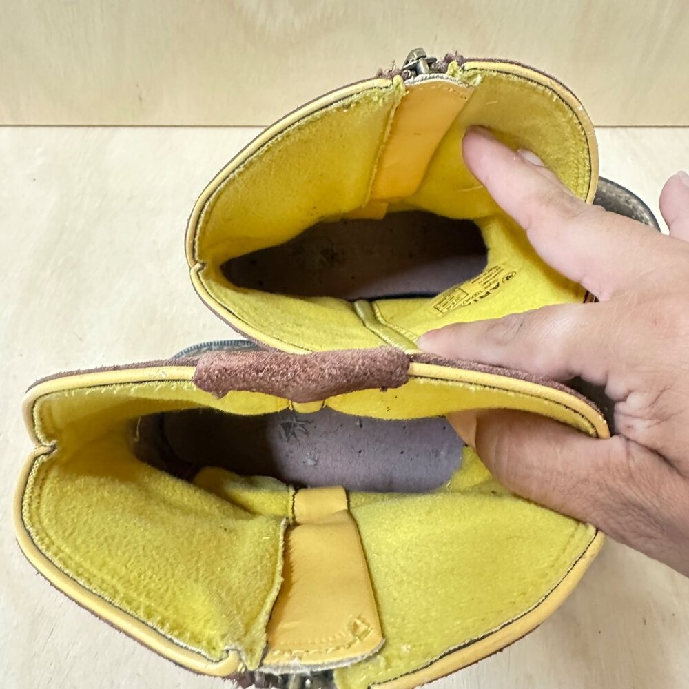 Ariat Womens Leather Western Boots US 8.5B Brown Embroidered Design Pull-On Work - Picture 10 of 11